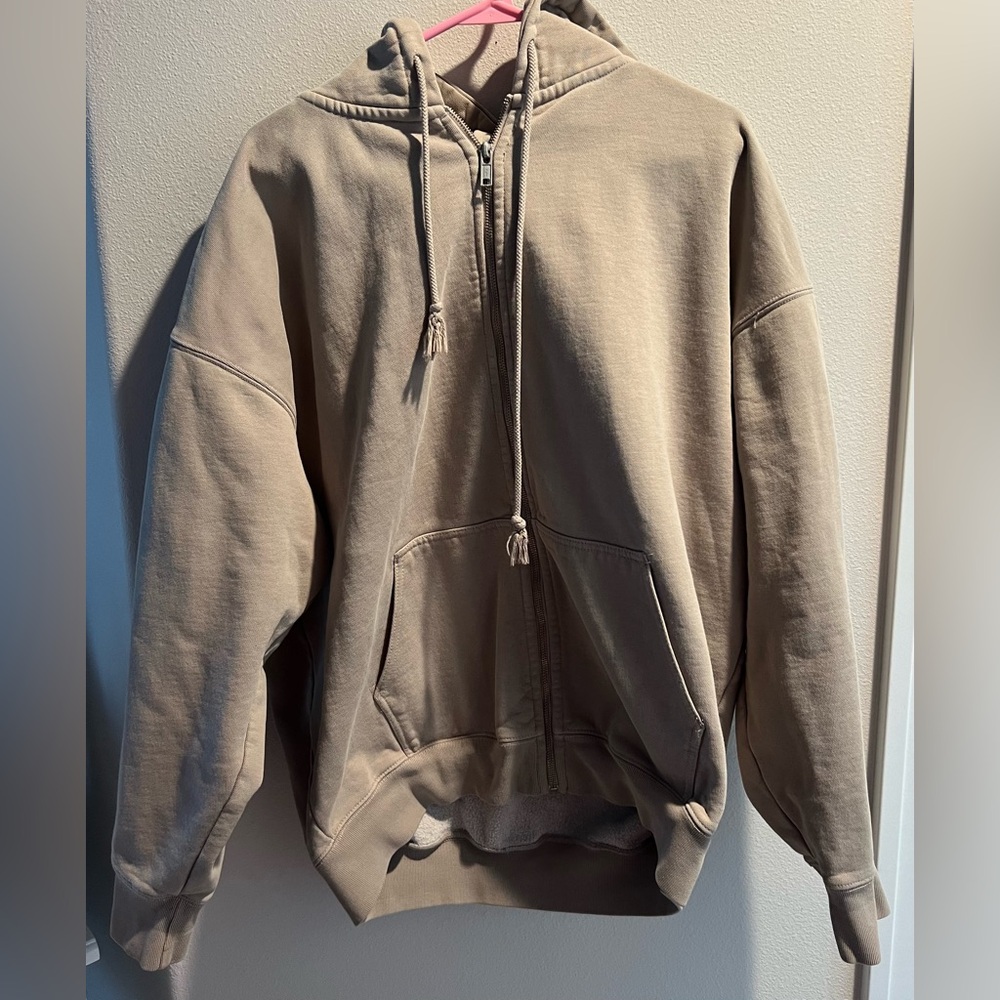 Brandy Melville tan zip up hoodie